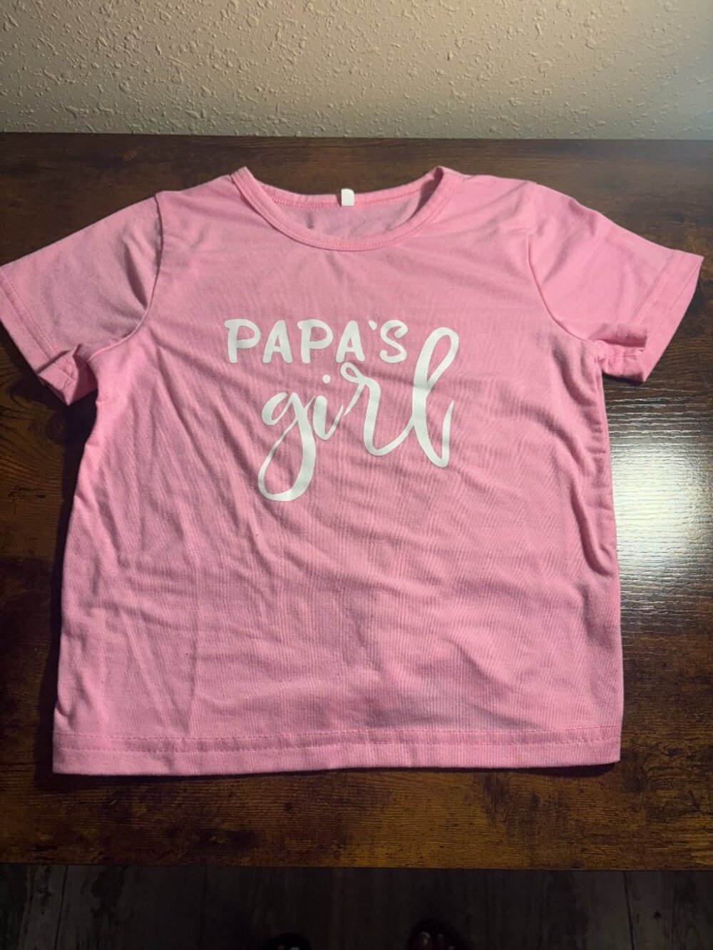 Girls Pink “Papa’s Girl” Graphic Short Sleeve T-Shirt